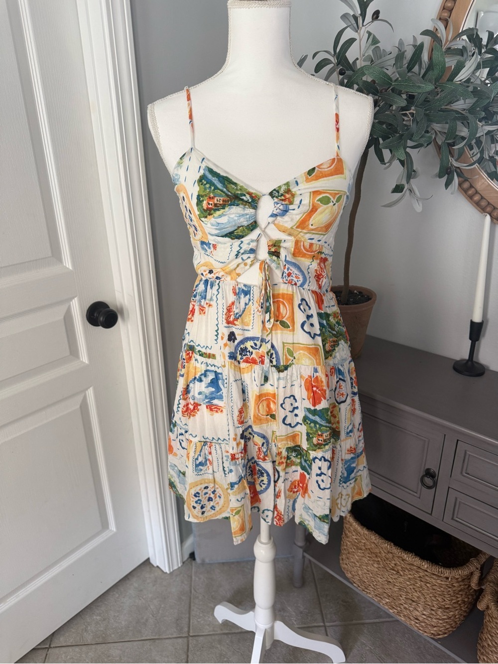 ILLA ILLA Mediterranean Mini Dress Sz M